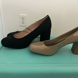 Two pairs of high quality heels one never worn. Bandolino and Worthington.